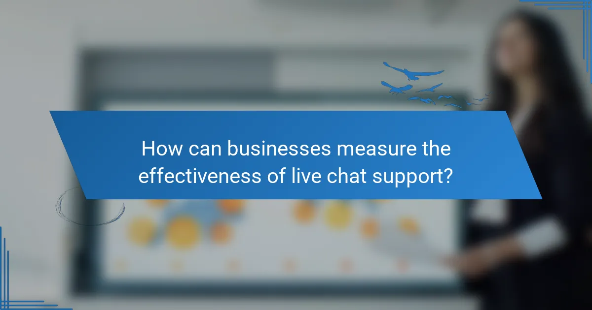 How can businesses measure the effectiveness of live chat support?