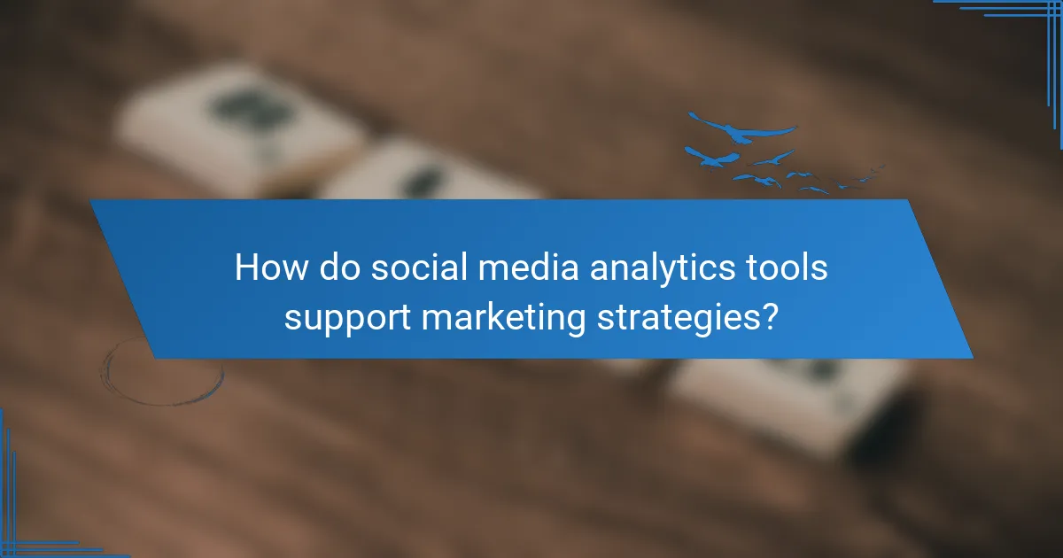 How do social media analytics tools support marketing strategies?