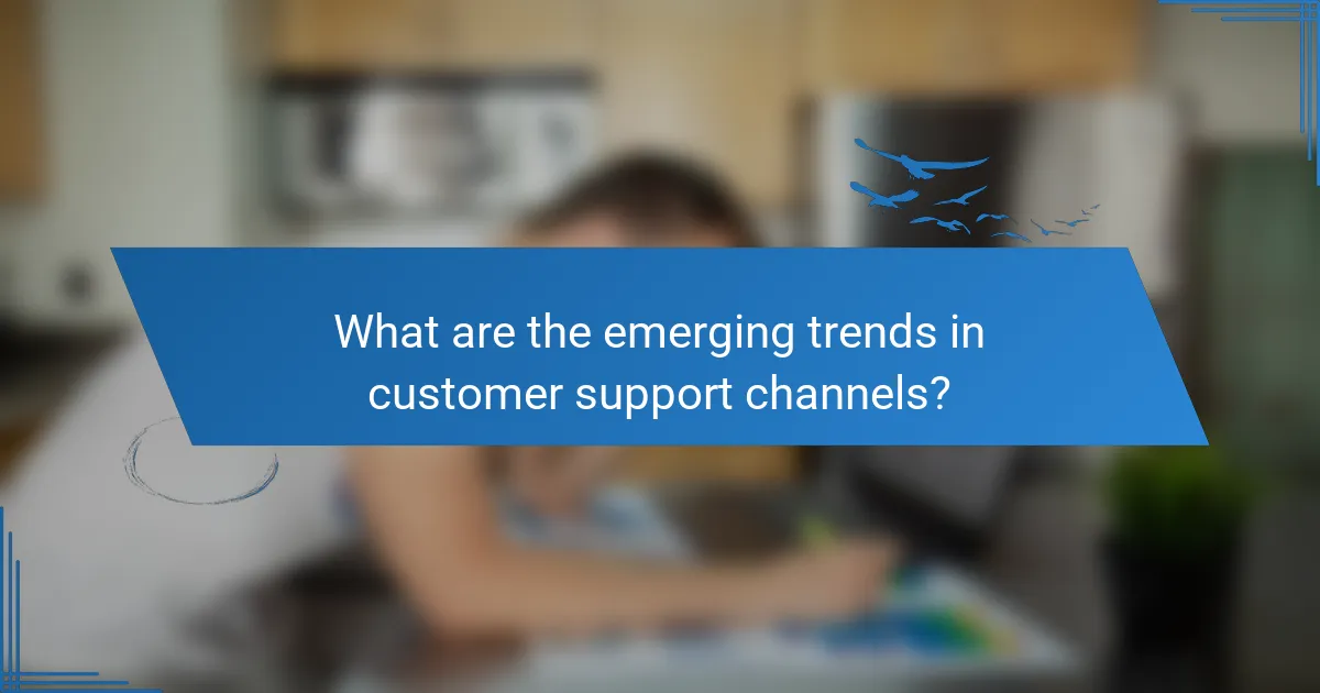 What are the emerging trends in customer support channels?
