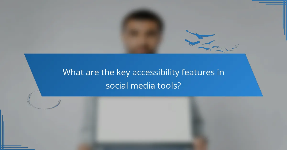 What are the key accessibility features in social media tools?