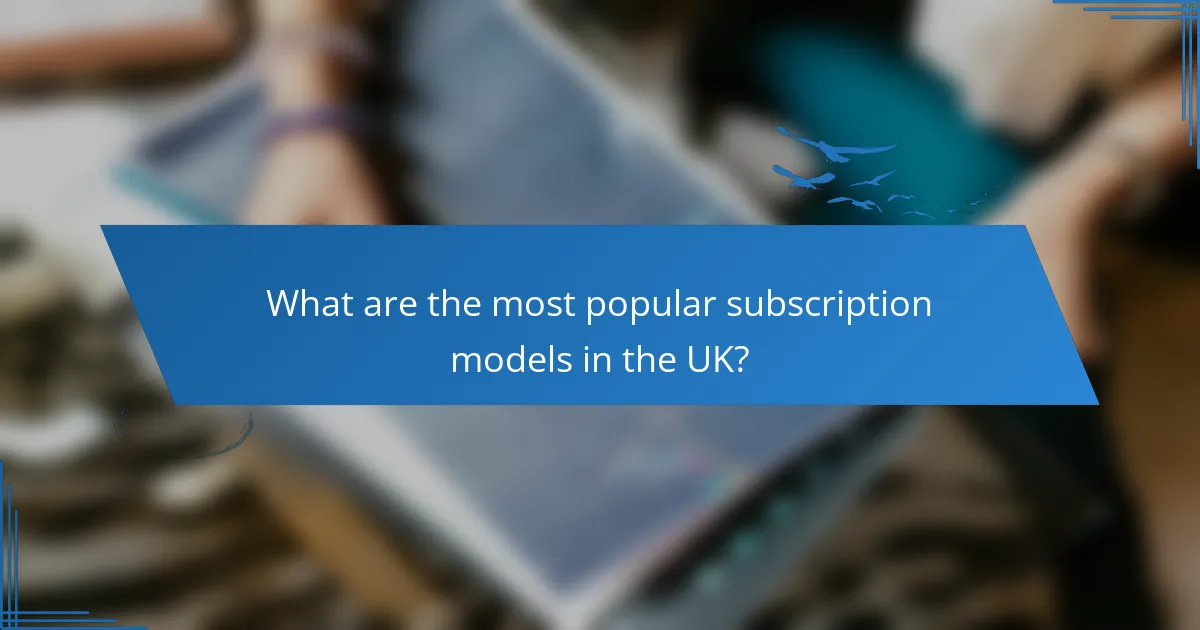 What are the most popular subscription models in the UK?
