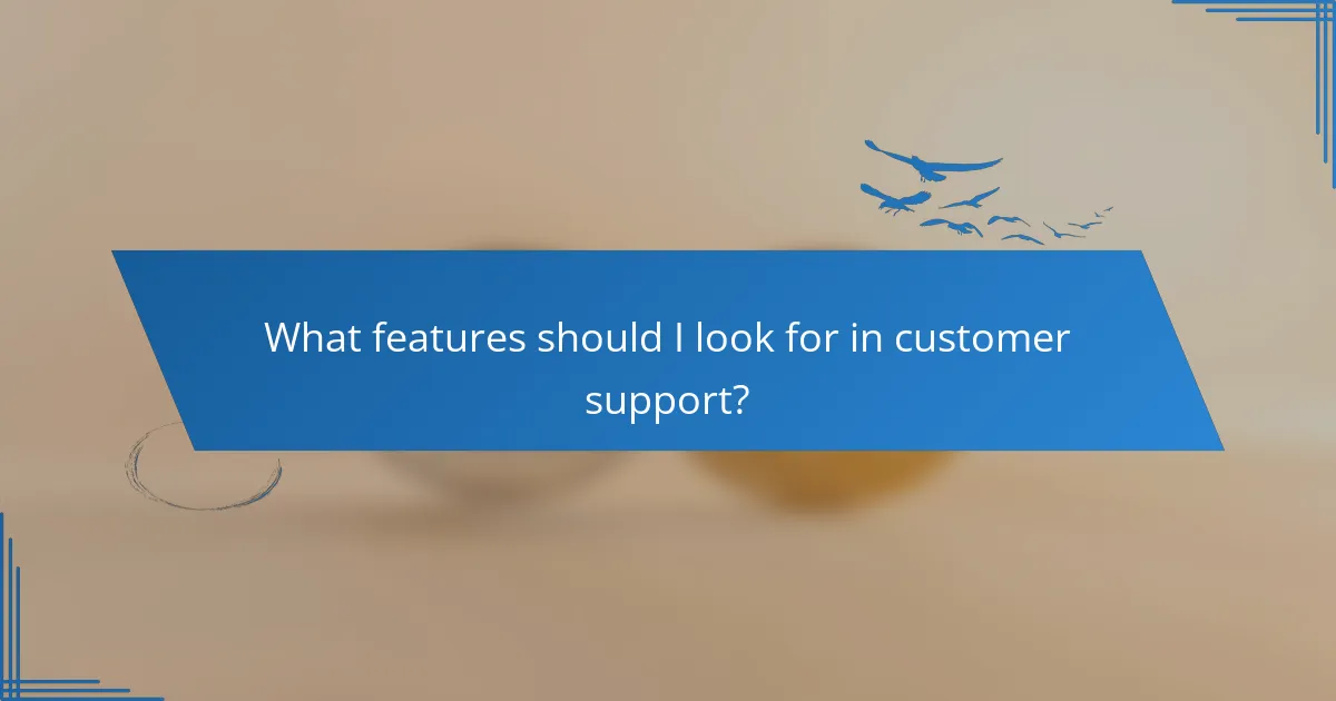 What features should I look for in customer support?