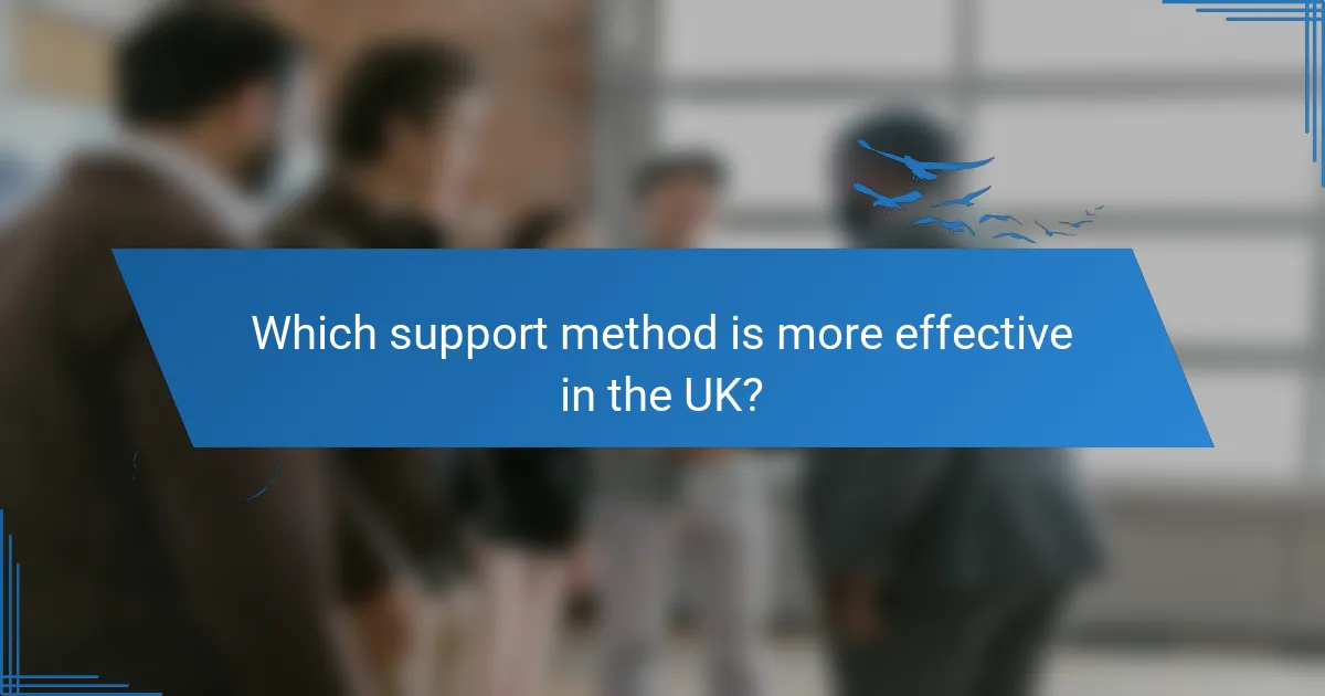 Which support method is more effective in the UK?